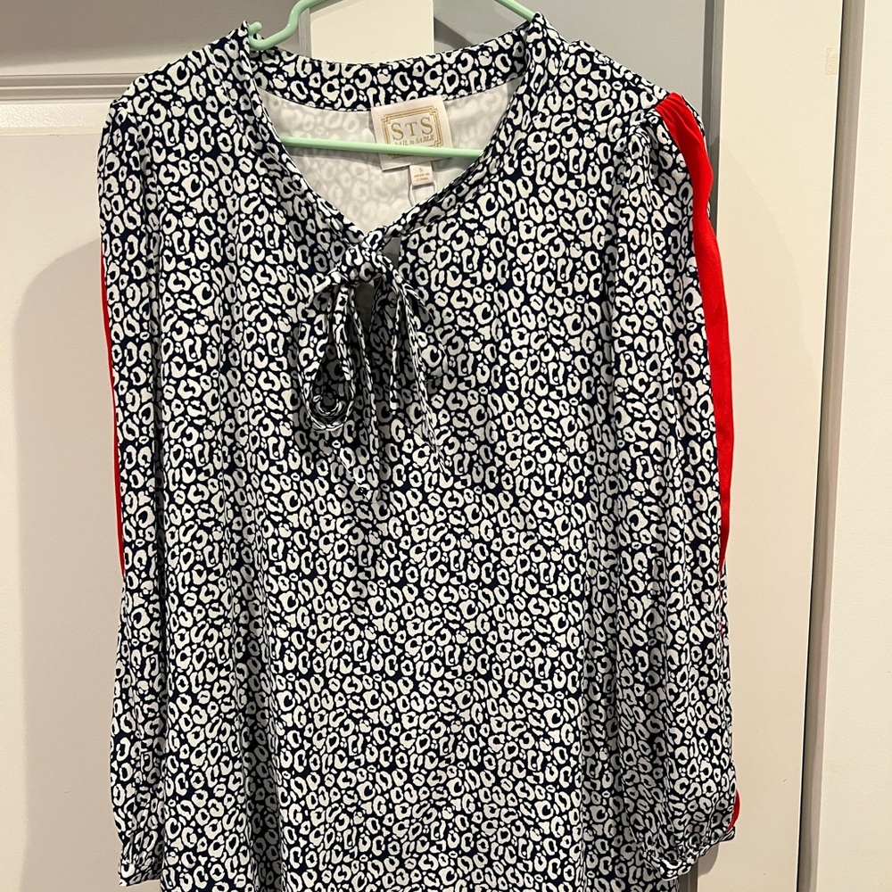 Sail to Sable Black and White Patterned Blouse